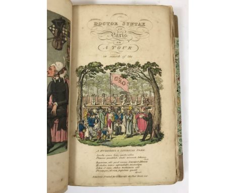 [Combe, William] Doctor Syntax in Paris, or A Tour in search of the Grotesque, first edition, hand-coloured aquatint title an