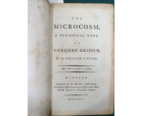 [Canning, George, et al.] The Microcosm, a periodical work, by Gregory Griffin, Of the College of Eton, first edition in book