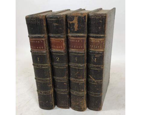 Dampier, William. A Collection of Voyages, mixed edition, 4 volumes, 63 engraved maps and plates, 21 folding, 4pp. of adverti