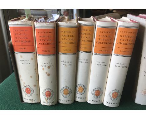 Coleridge, Samuel Taylor. Collected Letters... edited by Earl Leslie Griggs, 6 volumes, first edition, some spotting, origina