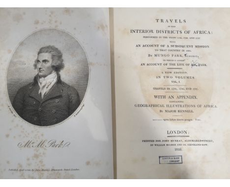 Park, Mungo. Travels in the Interior Districts of Africa, 2 volumes, second edition, half-title, engraved portrait frontispie