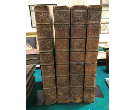 Hasted, Edward. The History and Topographical Survey of the County of Kent, 4 volumes, first edition, 60 engraved plates, som