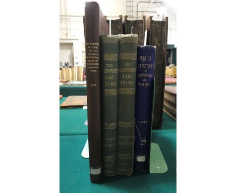 Bulleid, Arthur and Harold St. George Gray. The Glastonbury Lake Village, 2 volumes, first edition, plates, volume one with s