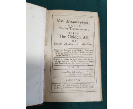 [Gildon, Charles] The New Metamorphosis; or, The Pleasant Transformation: Being The Golden Ass of Lucius Apuleuis of Medaura,