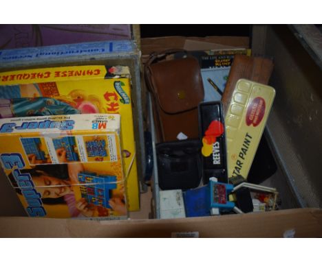 Assorted vintage games and art materials etc.