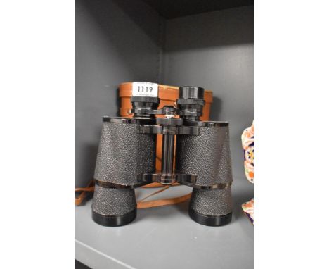 A pair of vintage Eikow Air Port 7 x 50 binoculars with case