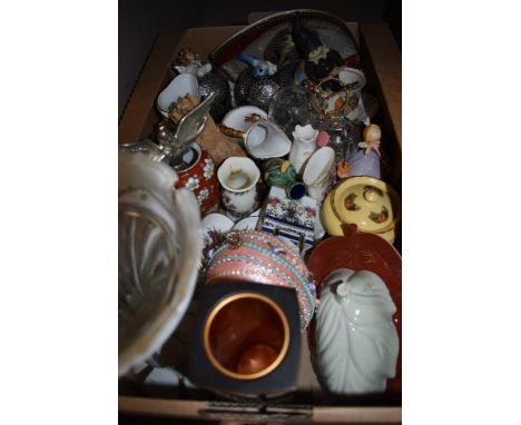 A selection of small decorative display plates and small vases including Ainsley and Wedgwood, also included is Carltonware s