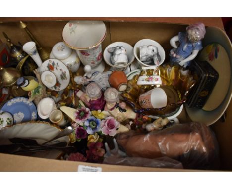 A Royal Winton floral vase, a Wedgwood Mirabelle ginger jar also a Wedgewood 'Wild Strawberry' and 'Clementine' small vases, 