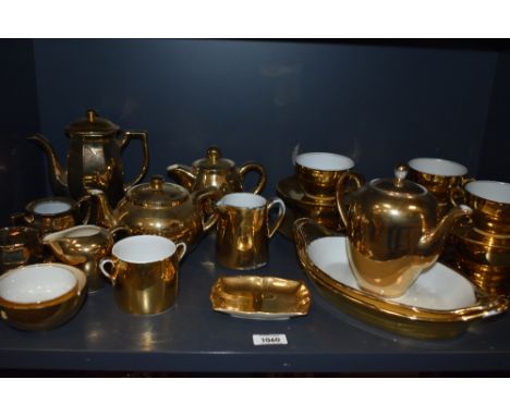 Royal Worcester gold lustre tea set and similar cups and saucers