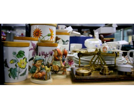 Large collection of ceramics including Port Merion canisters, plates, mugs, etc, a large studio pottery brown vase, continent