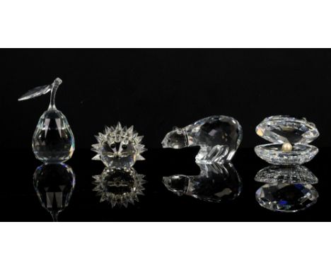 Swarovski 30+ pieces including a rearing horse, hedgehog, oyster with pearl, poodle, some with boxes and certificates