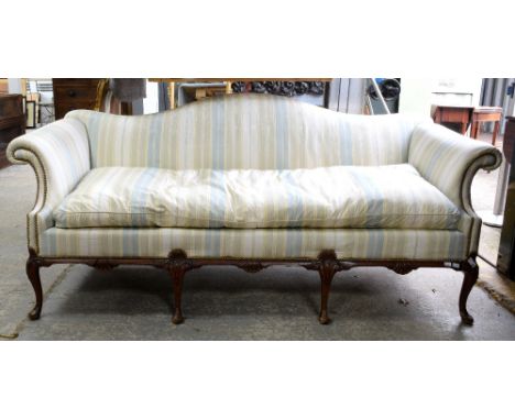 19th Century style sofa on mahogany frame