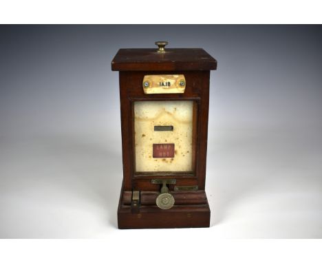 Railwayana - Mahogany cased Lamp In/Lamp Out Repeater with ivorine plaque to top 'IA.IB', the turning dial to indicate Bell O