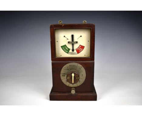 Railwayana - Railwayman's mahogany cased Single Line Oermissive block sending instrument the glazed window to the top featuri