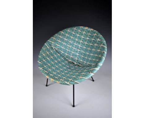 A vintage retro plastic weave childs chair.