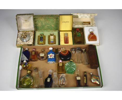 A collection of vintage miniature perfume/scent bottles to include glass/porcelain &amp; boxed perfumes of various companys. 