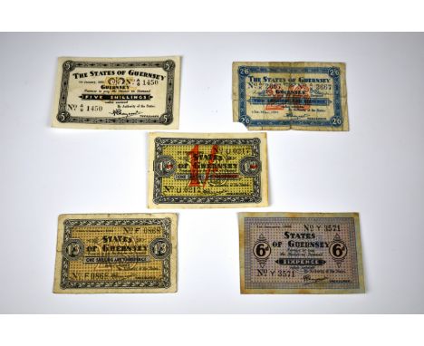 BRITISH BANKNOTES - Guernsey States (German Occupation) Five Shillings, A/S 1450, 1st January, 1943 (McCammon GN 39iv), centr