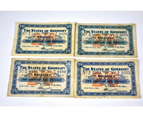 BRITISH BANKNOTES - Guernsey States (German Occupation) Two Shillings and Sixpence (4) two dated 25 March 1941 (McCammon GN 3