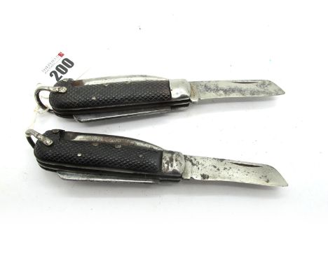 Richards Sheffield Jack Knife, 1941 stamped with crows foot, Marlin spike, tin opener, one blade, lanyard ring, 10cm x 2. (2)