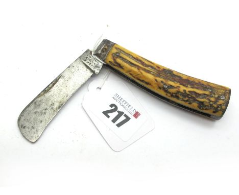 A Flat Bottom Pruner, H.R. Hounam, Sheffield, stag scales.