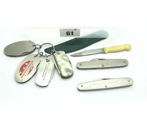 Stead &amp; Co, Sheffield Knives, commemorating the 1937 coronation, with two blades, 8cm (2); four Sheffield ky ring knives,