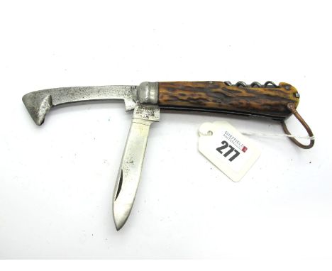 Scribe Knife; Rodgers &amp; Son, No 6 Norfolk St, Sheffield, single blade, one scribe (Rase or Raze), corkscrew and tweezers,