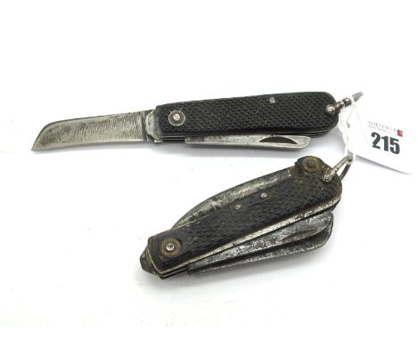 Colin Winhand, Sheffield Knife, stamped '1951' on bottle opener, tin/bottle opener, marlin spike, 9.5cm; L. Wilson 1941 Jack 