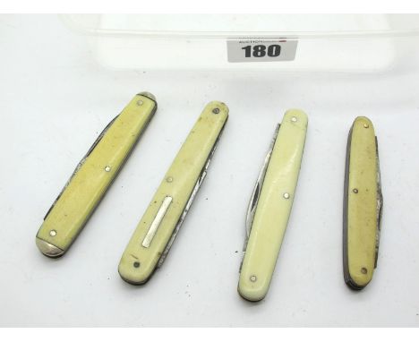 Eye Witmess; A Two Blade Knife, with faux scales, brass linings, 9cm; William Rodgers two blade knife, with faux scales, nick