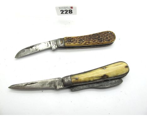 Wood Scribe; Suffolk Works Sheffield, single blade, one scribe, polished horn scales, steel bolsters, 9cm; R,F, Moseley &amp;