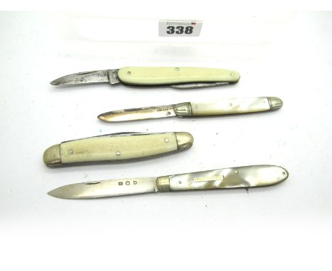 Taylor Eye Witness Sheffield; Two blades, faux serpentine scales, 8.5cm; C. Blyde &amp; Co Sheffield, two blades, faux serpen
