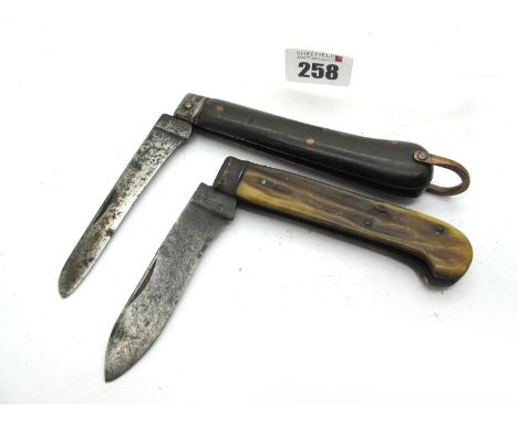Pocket Knives - Williams of Cheltenham, single blade, pistol grip stag scales, 10cm closed; Artis, Brighton, single blade, pi
