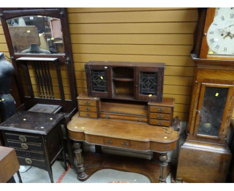 ASSORTED OCCASIONAL FURNITURE including Edwardian hall stand, Victorian walnut bonheur de jour, 19th century mahogany 30-hour