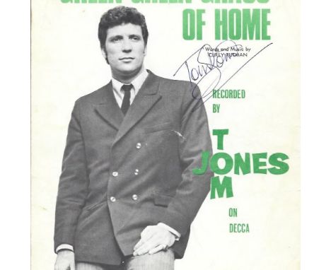 Tom Jones Singer Signed Green Green Grass Of Home Vintage Sheet Music. Good condition. All autographs come with a Certificate