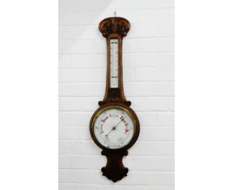 Oak framed aneroid wall barometer