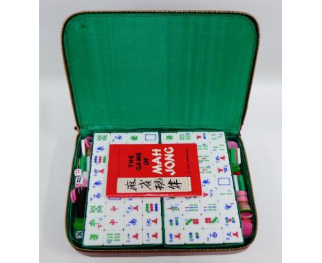 Mahjong set in a leather case