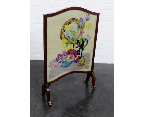 Mahogany framed fire screen, 84 x 54cm