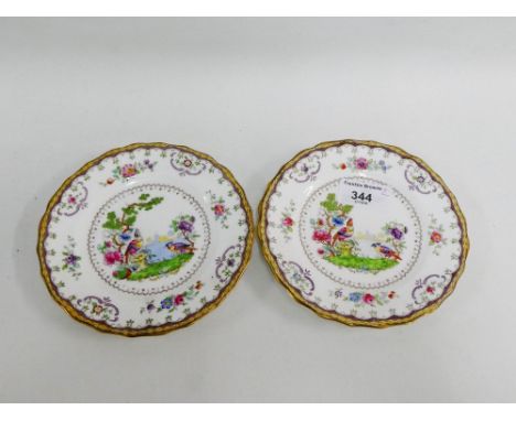 Two Spode Copeland porcelain 'Chelsea' patterned saucer plates, 15cm diameter, (2) 