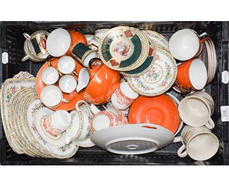Various teawares including a Foley Ming Rose six place tea service, a Vienna part coffee set, a Wedgwood part coffee set, Nor