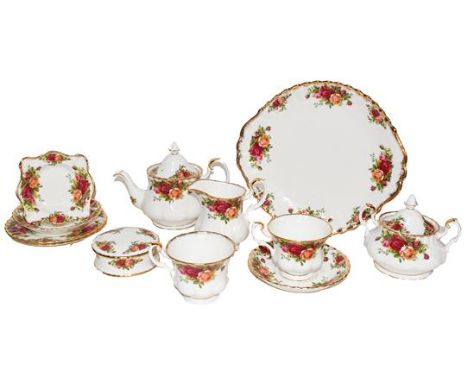 A Royal Albert Old Country Roses pattern tea service