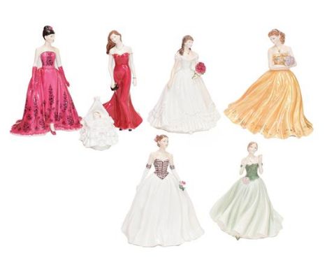 Two trays of assorted Royal Worcester figures to include 'A Golden Moment', 'Audrey Hepburn', 'Stunning in Red', 'Catherine',