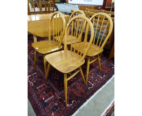 A set of Ercol Blonde elm and beech Windsor chairs 