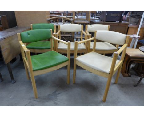 Five Ercol beech chairs 