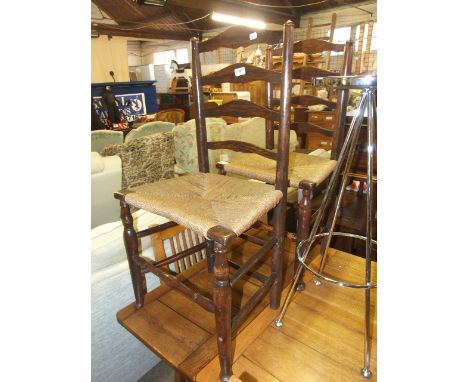 2 LADDER BACK CHAIRS