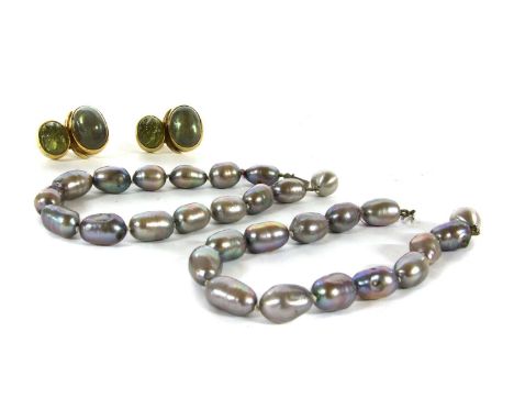 Two white gold cultured freshwater pearl bracelets, both with spherical safety clasps, marked 750, together with a single 9ct