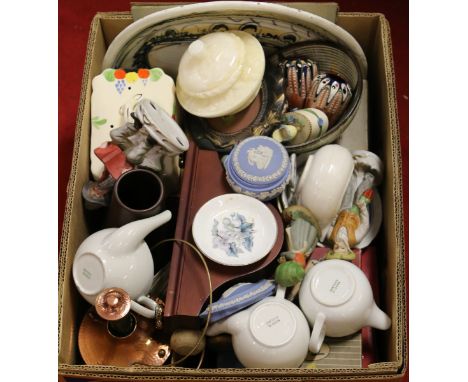 A box of miscellaneous to include Wedgwood and Royal Worcester examples.