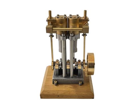 Chiltern Model marine twin cylinder steam engine V2.1 base, 13cm square with assembly papers.