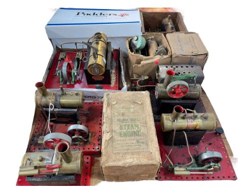 Collection of vintage steam engines including Mamod, together with diecast model vehicles.