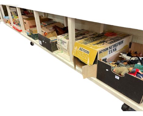 Collection of vintage games, puzzles, Battle Force, Action Man by Palitoy, etc.