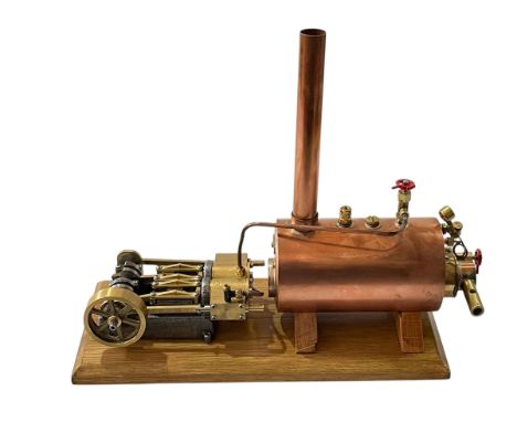 Chiltern Model mill twin cylinder steam engine V2, base 34cm by 15.5cm, with assembly papers.