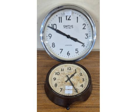 A Smiths eight day Bakelite military wall clock and a Smiths Sectric wall clock 